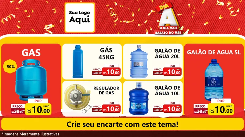 Modelo de TV para TV Horizontal com o tema Dia A o Dia Mais Barato do Mês para Água e gás
