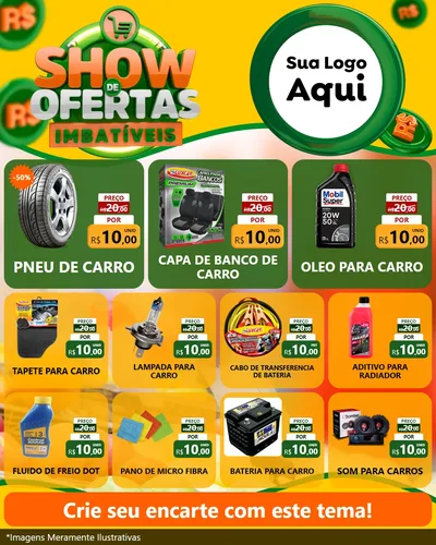 Modelo de Rede Social para Feed Instagram com o tema Show de Ofertas Imbatíveis para Auto peças