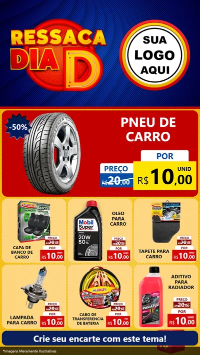 Modelo de Rede Social para Stories com o tema Ressaca Dia D para Auto peças