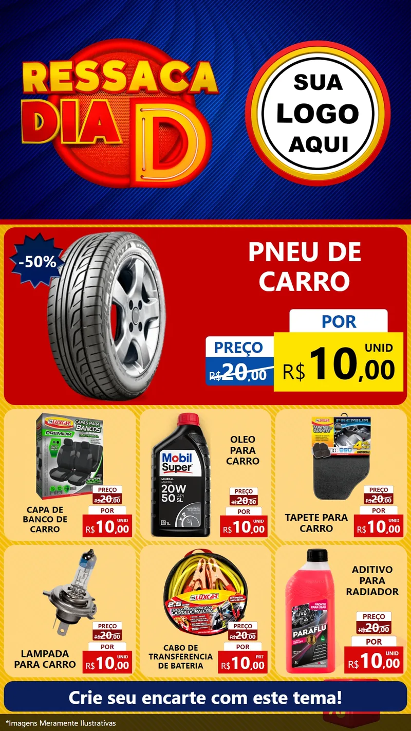 Modelo de Rede Social para Stories com o tema Ressaca Dia D para Auto peças