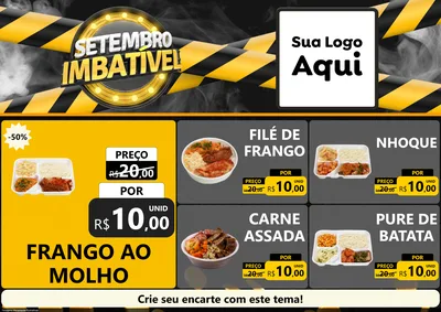 Modelo de Encarte para Encarte A4 Horizontal com o tema Setembro Imbatível para Restaurante