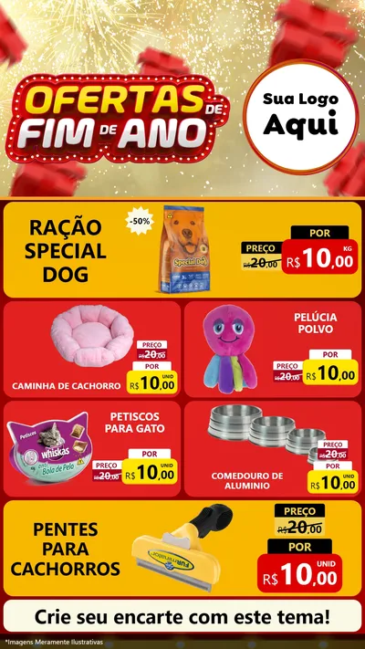 Modelo de TV para TV Vertical com o tema Ofertas de Fim de Ano para Pet Shop
