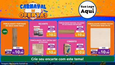 Modelo de TV para TV Horizontal com o tema Carnaval de Ofertas para Pisos e revestimentos