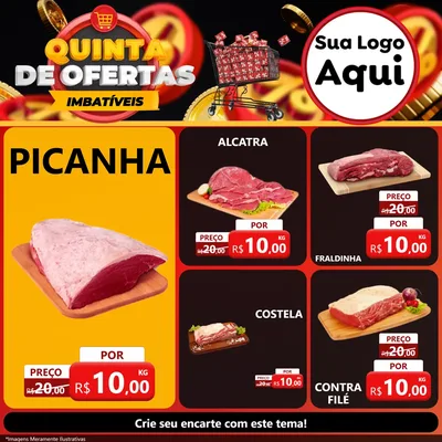 Modelo de Rede Social para Feed Facebook com o tema Quinta de Ofertas Imbatíveis para Açougue