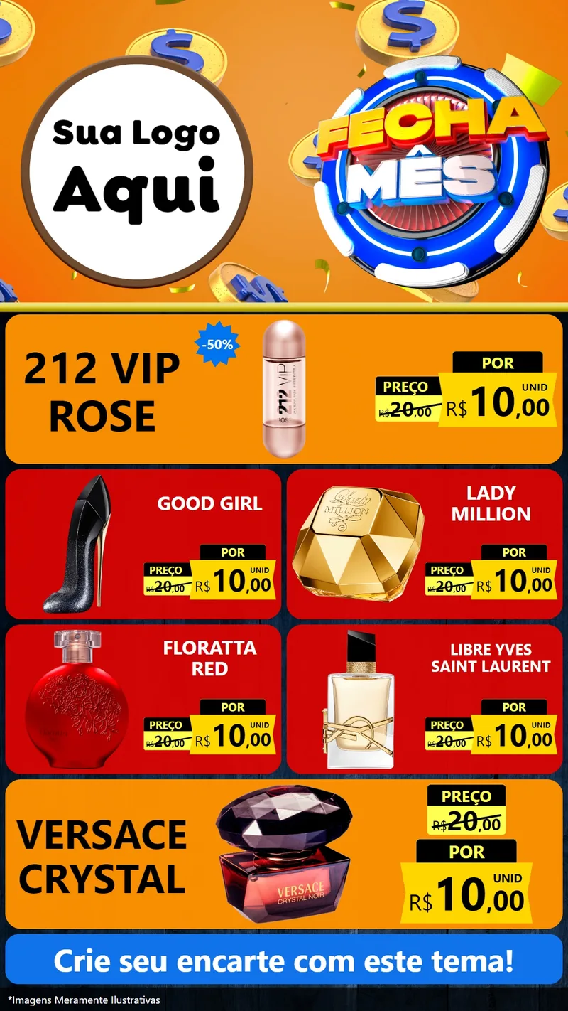Modelo de TV para TV Vertical com o tema Fecha Mês para Perfumes