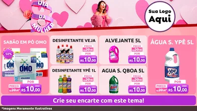 Modelo de TV para TV Horizontal com o tema Dia da Mulher para Produtos de Limpeza