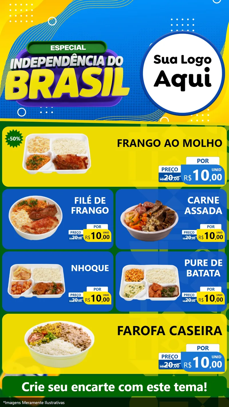 Modelo de TV para TV Vertical com o tema Especial Independência do Brasil para Restaurante