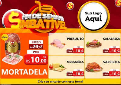 Modelo de Encarte para Encarte A4 Horizontal com o tema Fim de Semana Imbatível para Frios e Laticínios