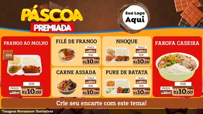 Modelo de TV para TV Horizontal com o tema Páscoa Premiada para Restaurante