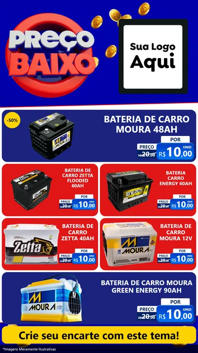 Modelo de TV para TV Vertical com o tema Preço Baixo para Baterias Elétricas