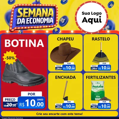 Modelo de Rede Social para Feed Facebook com o tema Semana da Economia para Agropecuária