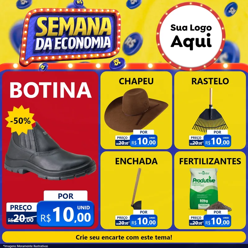 Modelo de Rede Social para Feed Facebook com o tema Semana da Economia para Agropecuária