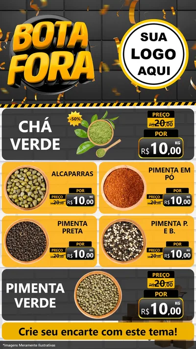 Modelo de TV para TV Vertical com o tema Bota Fora para Produtos Naturais