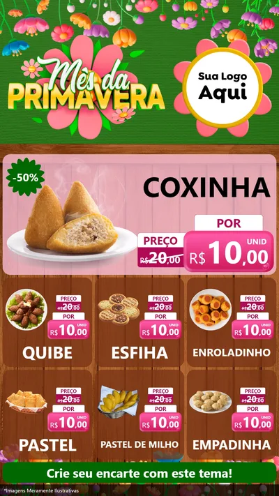 Modelo de Rede Social para Stories com o tema Mês da Primavera para Salgadaria