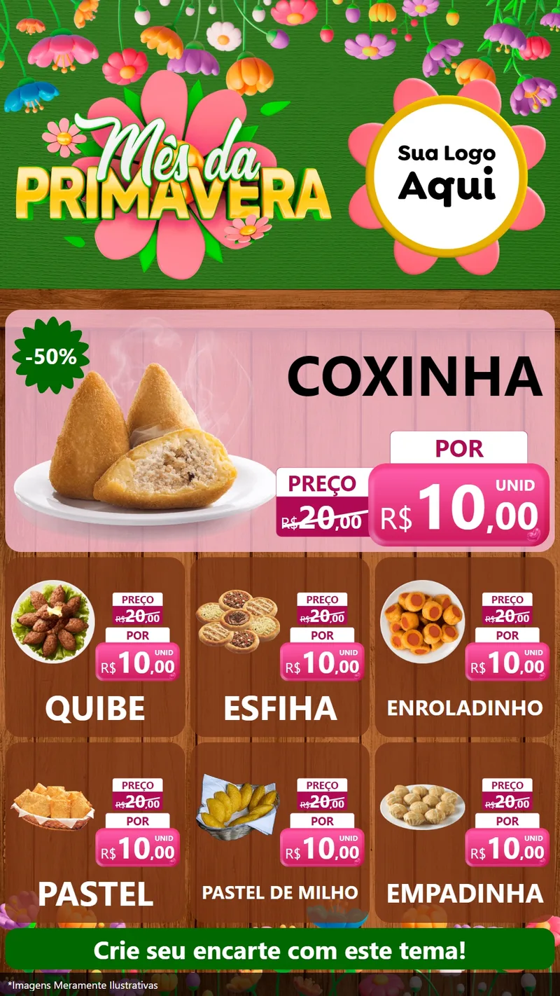 Modelo de Rede Social para Stories com o tema Mês da Primavera para Salgadaria