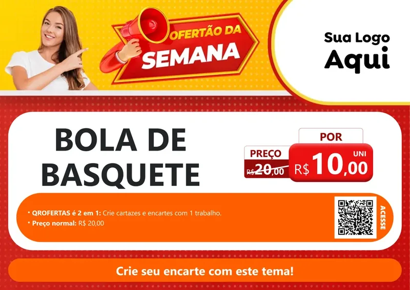 Modelo de Cartaz para Cartaz A4 Horizontal com o tema Ofertão da Semana para Artigos Esportivos