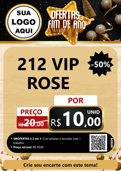 Modelo de Cartaz para Cartaz A4 Vertical com o tema Ofertas de Fim de Ano para Perfumes