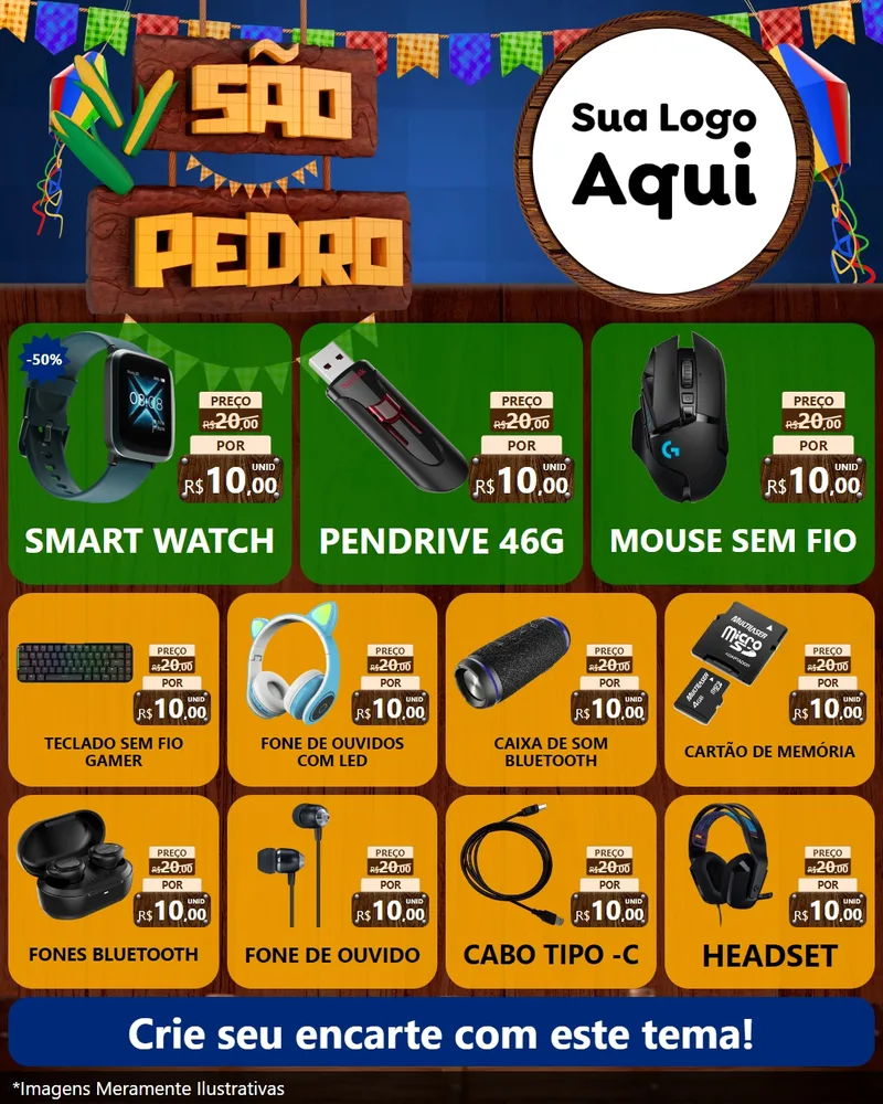 Modelo de Rede Social para Feed Instagram com o tema São Pedro para Informática