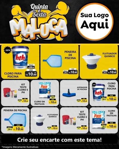 Modelo de Rede Social para Feed Instagram com o tema Quinta e Sexta Maluca para Produtos para Piscina