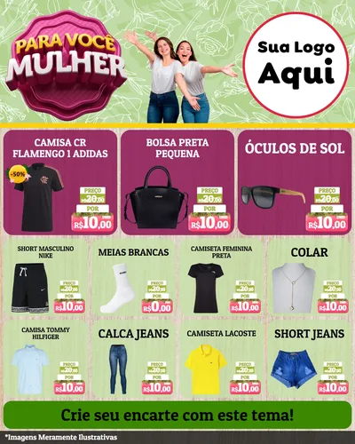 Modelo de Rede Social para Feed Instagram com o tema Para Você Mulher para Roupas e acessórios