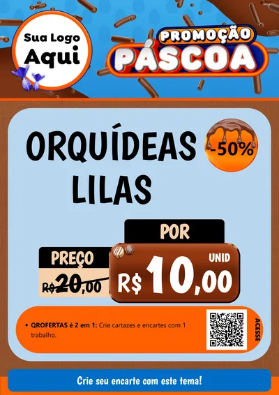 Modelo de Cartaz para Cartaz A4 Vertical com o tema Promoção Páscoa para Floricultura e jardim