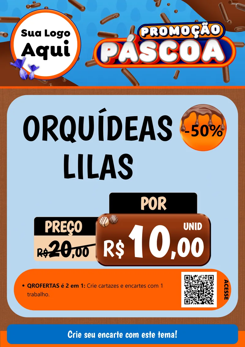 Modelo de Cartaz para Cartaz A4 Vertical com o tema Promoção Páscoa para Floricultura e jardim