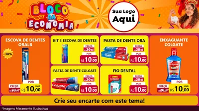 Modelo de TV para TV Horizontal com o tema Bloco da Economia para Higiene Pessoal