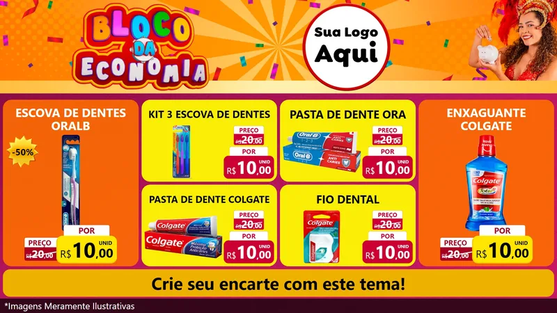 Modelo de TV para TV Horizontal com o tema Bloco da Economia para Higiene Pessoal