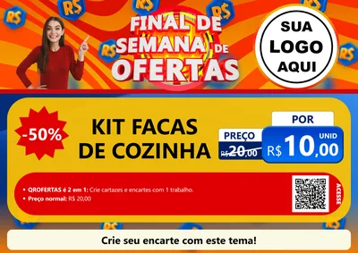 Modelo de Cartaz para Cartaz A4 Horizontal com o tema Final de Semana de Ofertas para Utilidades Domésticas
