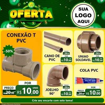 Modelo de Rede Social para Feed Facebook com o tema Oferta para Tubos e conexões