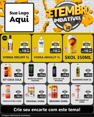 Modelo de Rede Social para Feed Instagram com o tema Setembro Imbatível para Distribuidora de bebidas