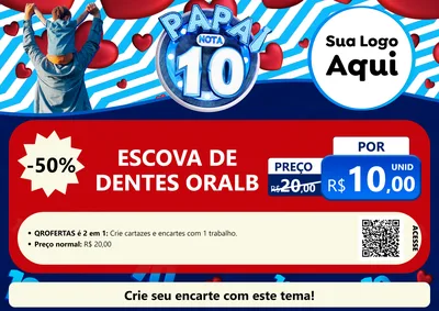 Modelo de Cartaz para Cartaz A4 Horizontal com o tema Papai Nota 10 para Higiene Pessoal