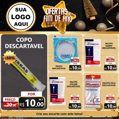 Modelo de Rede Social para Feed Facebook com o tema Ofertas de Fim de Ano para Embalagens
