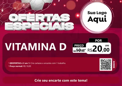 Modelo de Cartaz para Cartaz A4 Horizontal com o tema Ofertas Especiais - Futebol para Farmácia