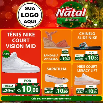 Modelo de Rede Social para Feed Facebook com o tema Um Natal de Ofertas para Calçados