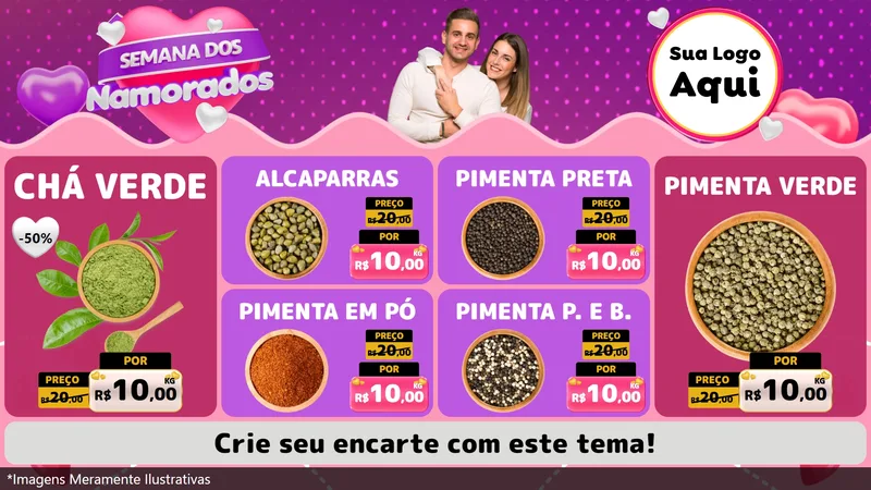 Modelo de TV para TV Horizontal com o tema Semana dos Namorados para Produtos Naturais