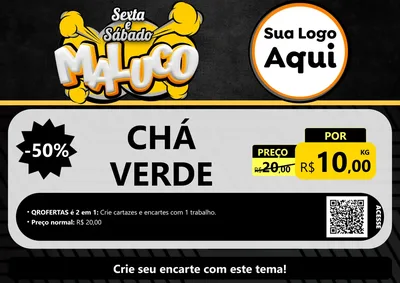 Modelo de Cartaz para Cartaz A4 Horizontal com o tema Sexta e Sábado Maluco para Produtos Naturais
