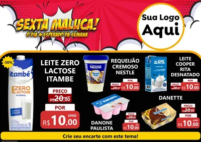 Modelo de Encarte para Encarte A4 Horizontal com o tema Sexta Maluca! para Frios e Laticínios