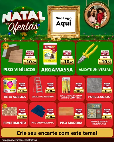 Modelo de Rede Social para Feed Instagram com o tema Natal de Ofertas para Material para Construção