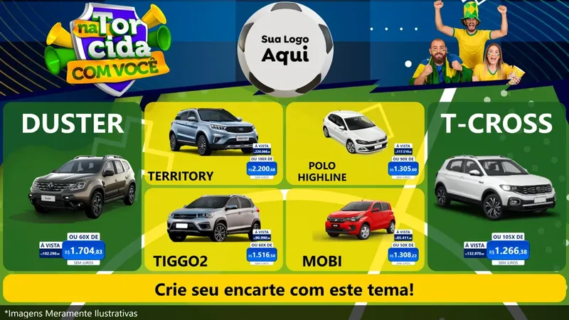 Modelo de TV para TV Horizontal com o tema Na Torcida Com Você - Copa para Concessionaria de Carros