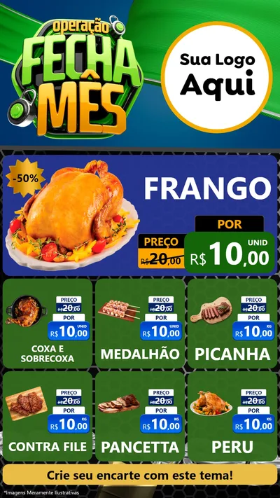 Modelo de Rede Social para Stories com o tema Operação Fecha Mês para Assados