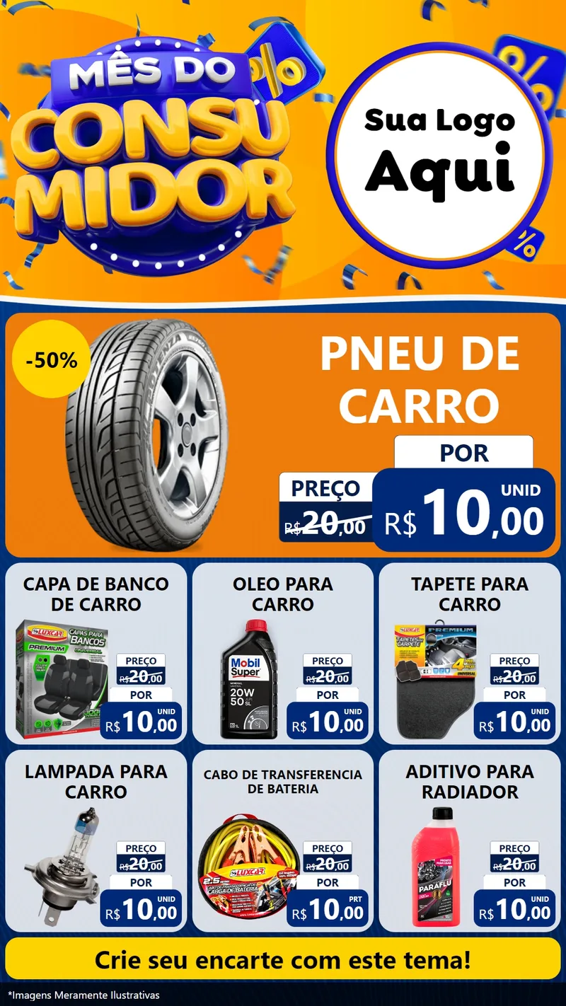 Modelo de Rede Social para Stories com o tema Mês do Consumidor para Auto peças