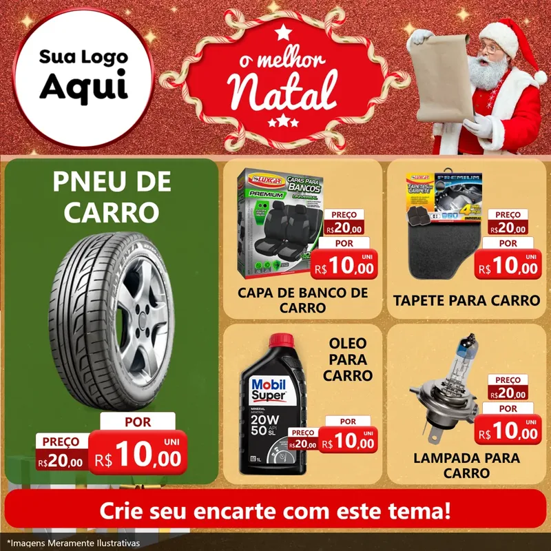 Modelo de Rede Social para Feed Facebook com o tema O Melhor Natal para Auto peças
