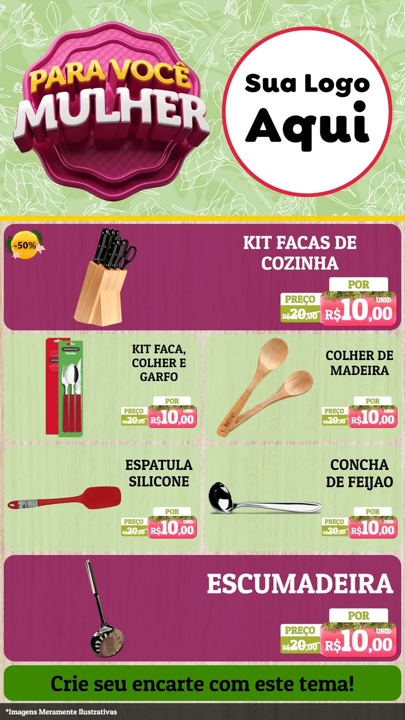 Modelo de TV para TV Vertical com o tema Para Você Mulher para Utilidades Domésticas
