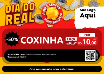 Modelo de Cartaz para Cartaz A4 Horizontal com o tema Dia Do Real para Salgadaria
