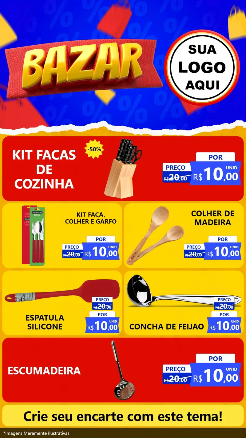 Modelo de TV para TV Vertical com o tema Bazar para Utilidades Domésticas