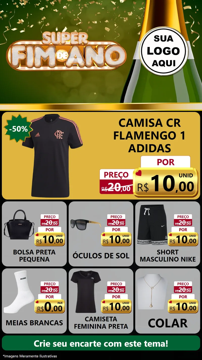Modelo de Rede Social para Stories com o tema Super Fim de Ano para Roupas e acessórios