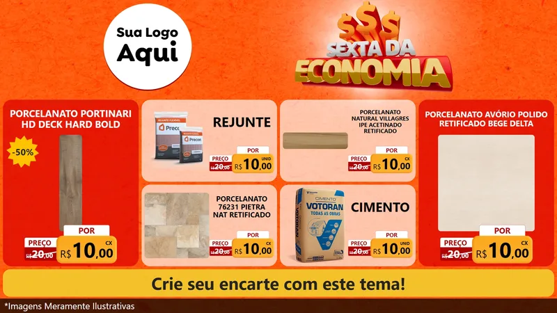 Modelo de TV para TV Horizontal com o tema Sexta da Economia para Pisos e revestimentos