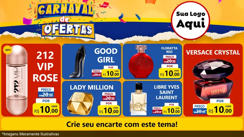 Modelo de TV para TV Horizontal com o tema Carnaval de Ofertas para Perfumes