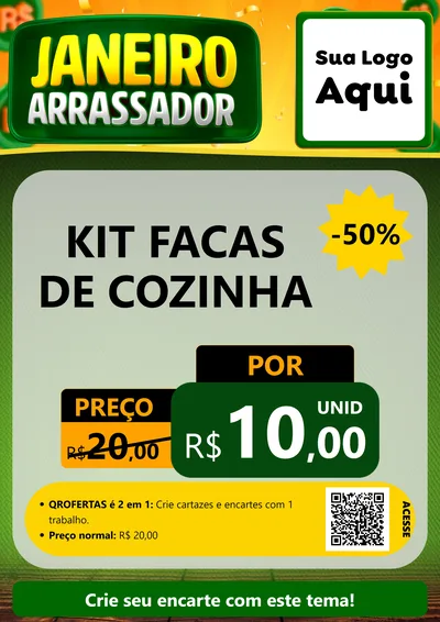 Modelo de Cartaz para Cartaz A4 Vertical com o tema Janeiro Arrasador para Utilidades Domésticas